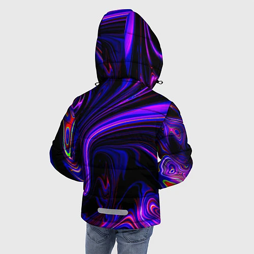 Зимняя куртка для мальчика Цветные разводы / 3D-Черный – фото 4
