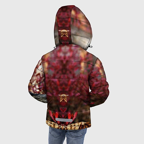 Зимняя куртка для мальчика Волк в кустах / 3D-Черный – фото 4