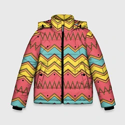 Зимняя куртка для мальчика Цветные зигзаги