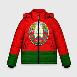 Куртка зимняя для мальчика Герб Беларуси, цвет: 3D-красный
