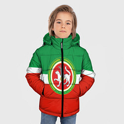 Куртка зимняя для мальчика Татарстан: флаг цвета 3D-черный — фото 2