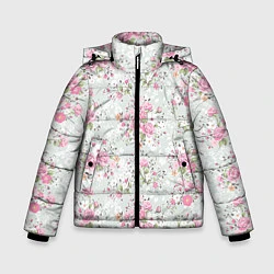 Куртка зимняя для мальчика Flower pattern, цвет: 3D-черный