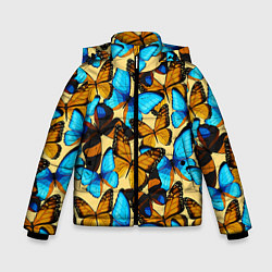 Куртка зимняя для мальчика Бабочки, цвет: 3D-светло-серый