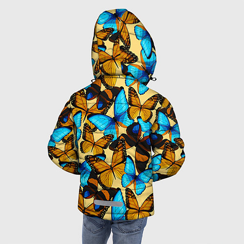 Зимняя куртка для мальчика Бабочки / 3D-Черный – фото 4