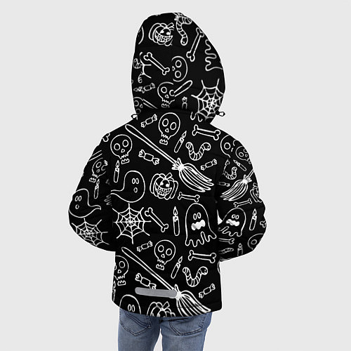 Зимняя куртка для мальчика Призрачный арт / 3D-Светло-серый – фото 4