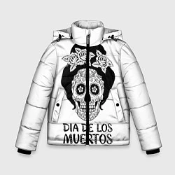 Куртка зимняя для мальчика День мертвецов, цвет: 3D-черный