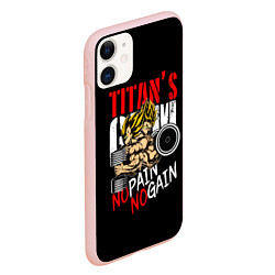 Чехол iPhone 11 матовый Titans Gym, цвет: 3D-светло-розовый — фото 2