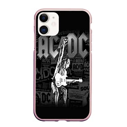 Чехол iPhone 11 матовый AC/DC: Rock You, цвет: 3D-светло-розовый