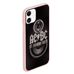 Чехол iPhone 11 матовый AC/DC: Let there be rock, цвет: 3D-светло-розовый — фото 2