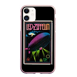 Чехол iPhone 11 матовый Led Zeppelin: Angel Poster, цвет: 3D-светло-розовый