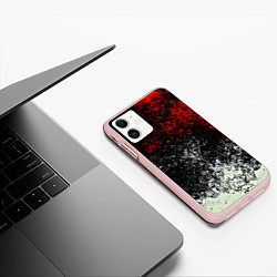 Чехол iPhone 11 матовый Взрыв красок, цвет: 3D-светло-розовый — фото 2