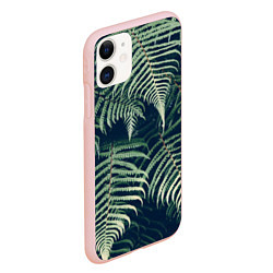 Чехол iPhone 11 матовый Папоротник, цвет: 3D-светло-розовый — фото 2