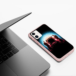 Чехол iPhone 11 матовый Spaceman, цвет: 3D-светло-розовый — фото 2