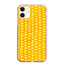 Чехол iPhone 11 матовый Сладкая вареная кукуруза, цвет: 3D-светло-розовый