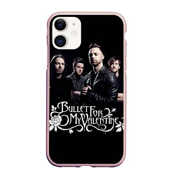 Чехол iPhone 11 матовый Bullet For My Valentine, цвет: 3D-светло-розовый