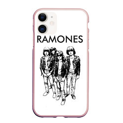 Чехол iPhone 11 матовый Ramones Party, цвет: 3D-светло-розовый
