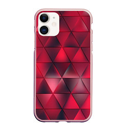 Чехол iPhone 11 матовый Dark Red, цвет: 3D-светло-розовый
