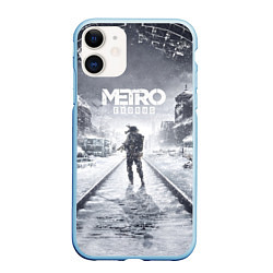 Чехол iPhone 11 матовый Metro Exodus цвета 3D-голубой — фото 1