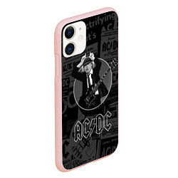Чехол iPhone 11 матовый AC/DC: Black Devil, цвет: 3D-светло-розовый — фото 2