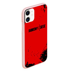 Чехол iPhone 11 матовый Rainbow Six Siege: Blood Style, цвет: 3D-светло-розовый — фото 2