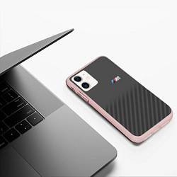 Чехол iPhone 11 матовый BMW M SPORT, цвет: 3D-светло-розовый — фото 2