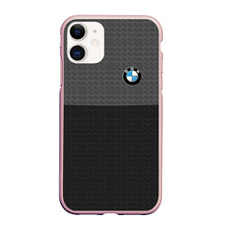 Чехол iPhone 11 матовый BMW SPORT, цвет: 3D-светло-розовый