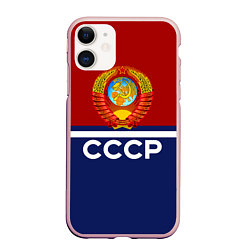 Чехол iPhone 11 матовый СССР: Спортсмен, цвет: 3D-светло-розовый
