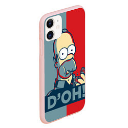 Чехол iPhone 11 матовый Homer Simpson DOH!, цвет: 3D-светло-розовый — фото 2