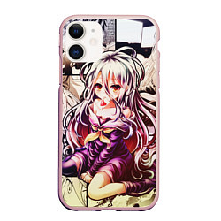 Чехол iPhone 11 матовый No Game No Life, цвет: 3D-светло-розовый