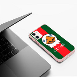 Чехол iPhone 11 матовый GUSSI Beak, цвет: 3D-светло-розовый — фото 2