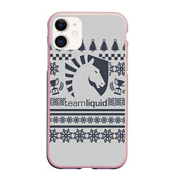 Чехол iPhone 11 матовый Team Liquid: Grey Winter, цвет: 3D-светло-розовый