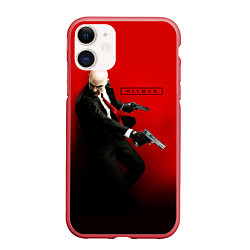 Чехол iPhone 11 матовый Hitman: Red Agent цвета 3D-красный — фото 1