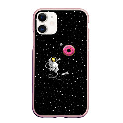 Чехол iPhone 11 матовый Homer Spaceman, цвет: 3D-светло-розовый