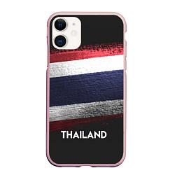 Чехол iPhone 11 матовый Thailand Style, цвет: 3D-светло-розовый