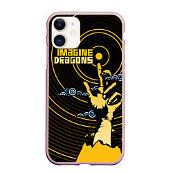 Чехол iPhone 11 матовый Imagine Dragons: Vinyl, цвет: 3D-светло-розовый
