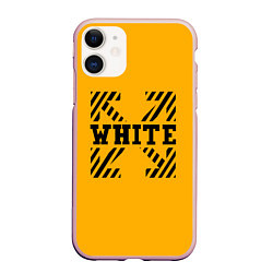 Чехол iPhone 11 матовый Off-White: Yellow Style, цвет: 3D-светло-розовый