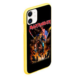 Чехол iPhone 11 матовый Iron Maiden: USA Warriors цвета 3D-желтый — фото 2