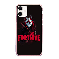 Чехол iPhone 11 матовый Fortnite, цвет: 3D-светло-розовый