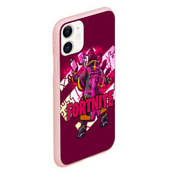 Чехол iPhone 11 матовый Fortnite, цвет: 3D-светло-розовый — фото 2