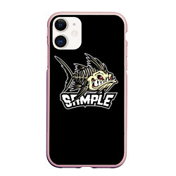 Чехол iPhone 11 матовый Sample Fish, цвет: 3D-светло-розовый