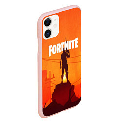 Чехол iPhone 11 матовый Fortnite, цвет: 3D-светло-розовый — фото 2