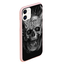 Чехол iPhone 11 матовый Slipknot: Devil Skull, цвет: 3D-светло-розовый — фото 2