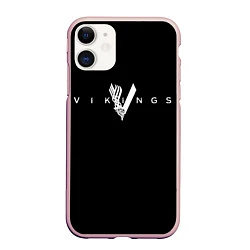 Чехол iPhone 11 матовый Vikings, цвет: 3D-светло-розовый