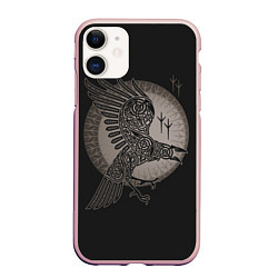 Чехол iPhone 11 матовый Vikings, цвет: 3D-светло-розовый