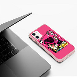 Чехол iPhone 11 матовый JoJo Bizarre Adventure, цвет: 3D-светло-розовый — фото 2