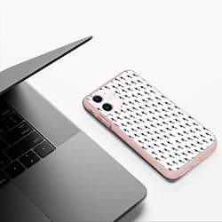 Чехол iPhone 11 матовый LiL PEEP Pattern, цвет: 3D-светло-розовый — фото 2