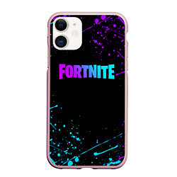 Чехол iPhone 11 матовый FORTNITE, цвет: 3D-светло-розовый