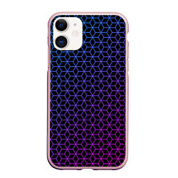 Чехол iPhone 11 матовый Geometry, цвет: 3D-светло-розовый