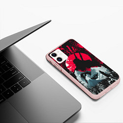 Чехол iPhone 11 матовый Ведьмак, цвет: 3D-светло-розовый — фото 2