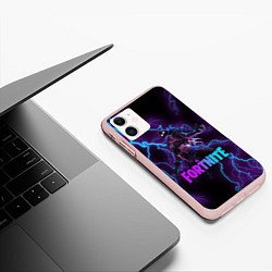 Чехол iPhone 11 матовый FORTNITE RAVEN, цвет: 3D-светло-розовый — фото 2